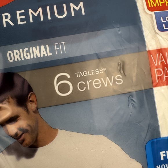 Hanes Men's FreshIQ ComfortSoft Crewneck Undershirt - White (Pack of 6) (2135P6) - Picture 7 of 7